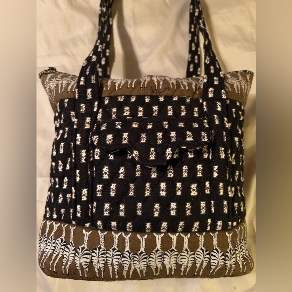 NWOT Vera Bradley Zebra Print Tote, excellent condition